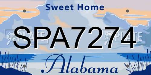 SPA7274 Alabama License Plate