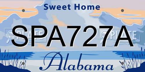 SPA727A Alabama License Plate