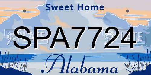SPA7724 Alabama License Plate