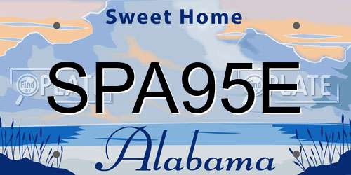 SPA95E Alabama License Plate