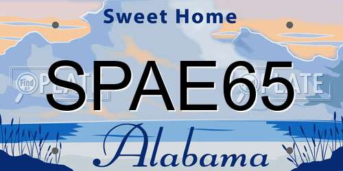 SPAE65 Alabama License Plate