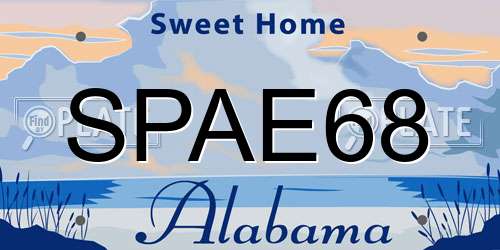 SPAE68 Alabama License Plate