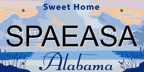 SPAEASA Alabama License Plate