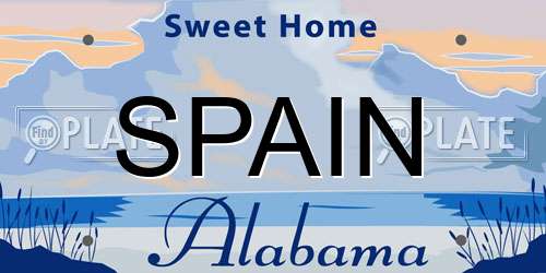 SPAIN Alabama License Plate
