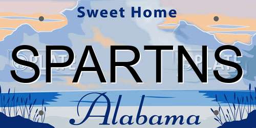 SPARTNS Alabama License Plate