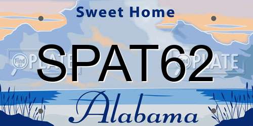 SPAT62 Alabama License Plate