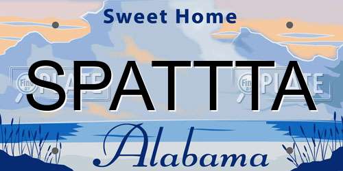 SPATTTA Alabama License Plate