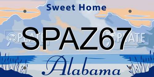 SPAZ67 Alabama License Plate