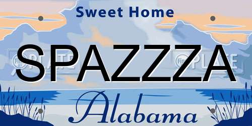 SPAZZZA Alabama License Plate