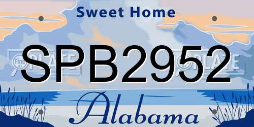 SPB2952 Alabama License Plate