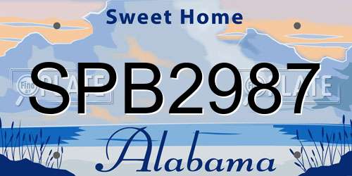 SPB2987 Alabama License Plate