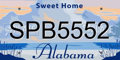 SPB5552 Alabama License Plate