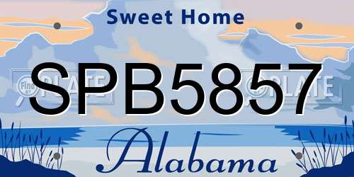 SPB5857 Alabama License Plate