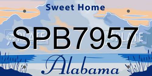 SPB7957 Alabama License Plate