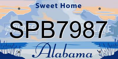 SPB7987 Alabama License Plate