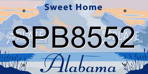 SPB8552 Alabama License Plate