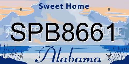 SPB8661 Alabama License Plate