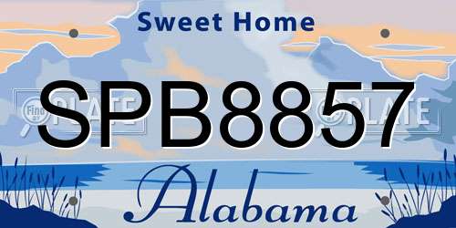 SPB8857 Alabama License Plate