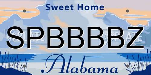 SPBBBBZ Alabama License Plate