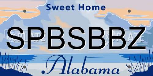 SPBSBBZ Alabama License Plate