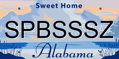 SPBSSSZ Alabama License Plate