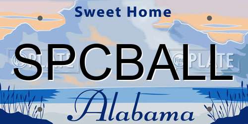 SPCBALL Alabama License Plate