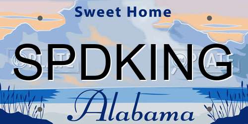 SPDKING Alabama License Plate