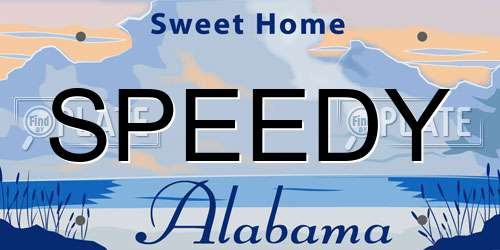 SPEEDY Alabama License Plate