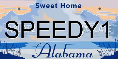 SPEEDY1 Alabama License Plate