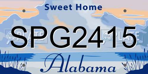 SPG2415 Alabama License Plate