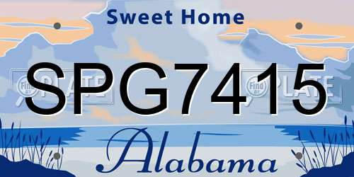 SPG7415 Alabama License Plate
