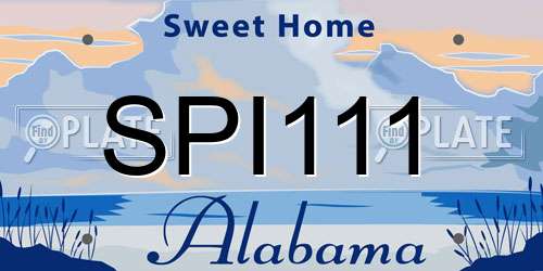 SPI111 Alabama License Plate