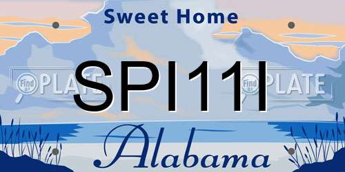 SPI11I Alabama License Plate