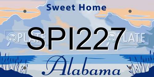 SPI227 Alabama License Plate