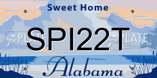 SPI22T Alabama License Plate