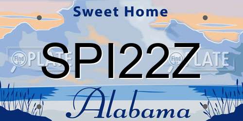 SPI22Z Alabama License Plate