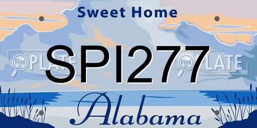 SPI277 Alabama License Plate