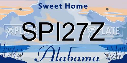 SPI27Z Alabama License Plate