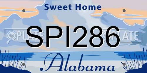 SPI286 Alabama License Plate