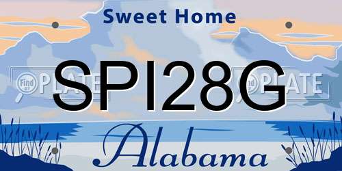 SPI28G Alabama License Plate
