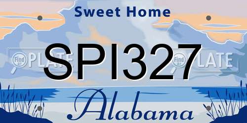 SPI327 Alabama License Plate