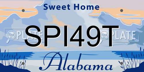 SPI49T Alabama License Plate