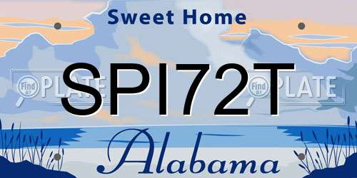 SPI72T Alabama License Plate