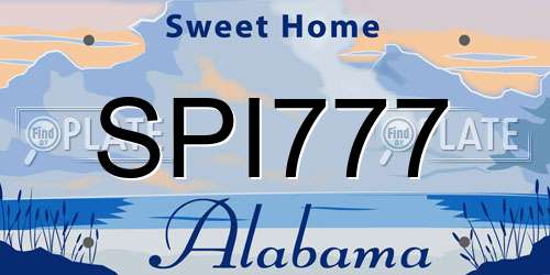 SPI777 Alabama License Plate