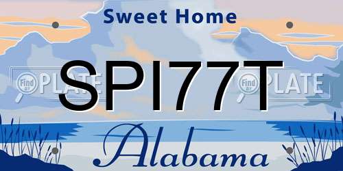 SPI77T Alabama License Plate