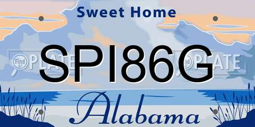 SPI86G Alabama License Plate