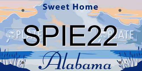 SPIE22 Alabama License Plate