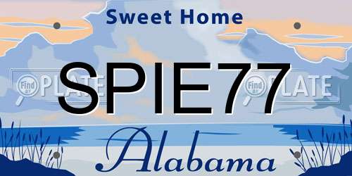 SPIE77 Alabama License Plate