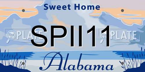 SPII11 Alabama License Plate