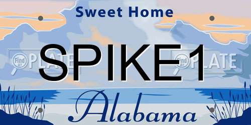 SPIKE1 Alabama License Plate
